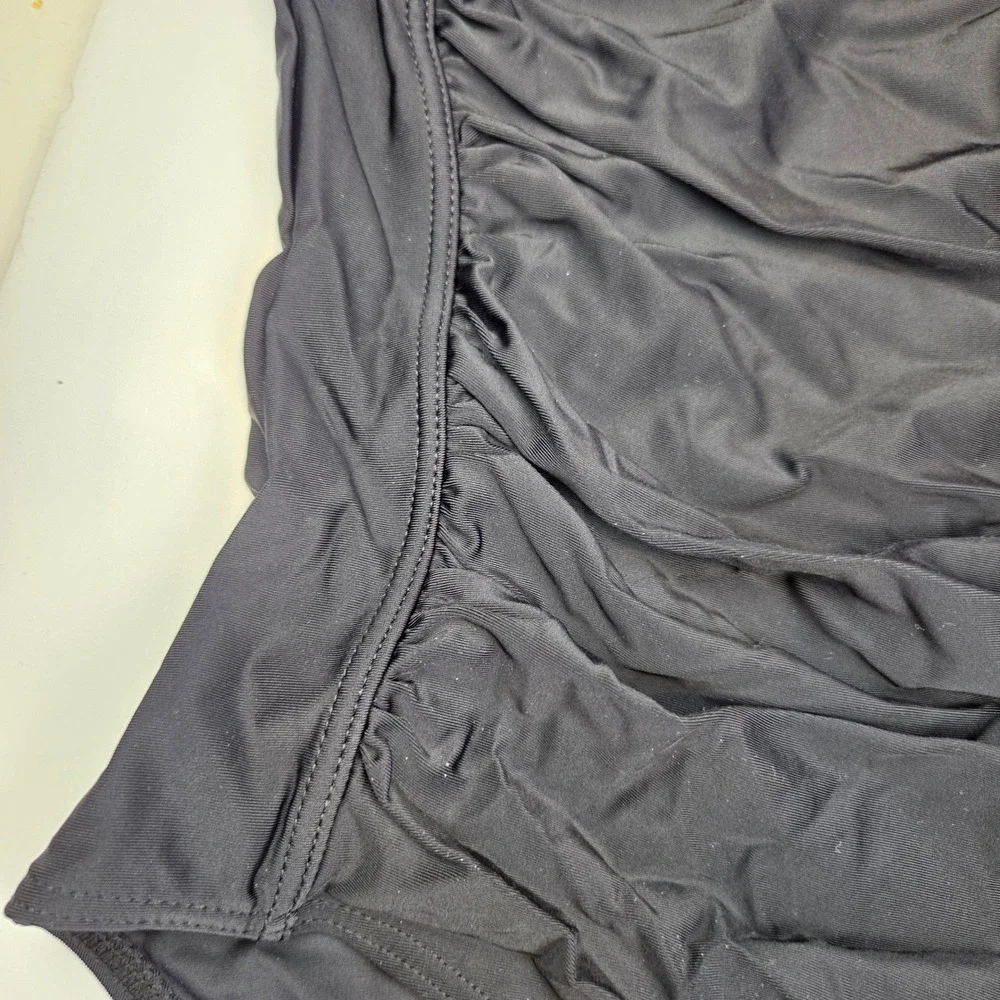 Tempt Me One Piece Womens XL Black Ruched Tummy‎ Control Sweetheart 008 NWT